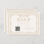 Papel Picado Mexican Neutral RSVP Response Kaart (Voorkant / Achterkant)