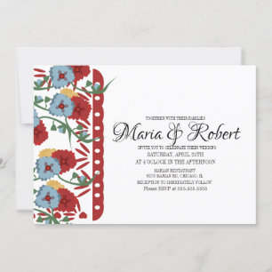 Papel Picado Mexican Wedding Greenery Vine Floral Kaart