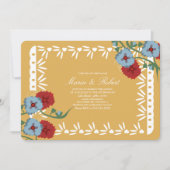 Papel Picado Mexico Botanical Floral Fiesta Yellow Kaart (Voorkant)
