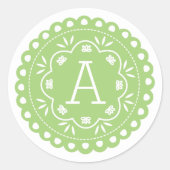 Papel Picado Monogram Stickers - Groen (Voorkant)