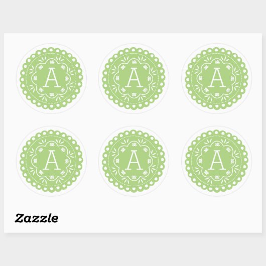 Papel Picado Monogram Stickers - Groen (Vel)
