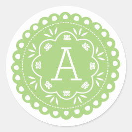 Papel Picado Monogram Stickers - Groen