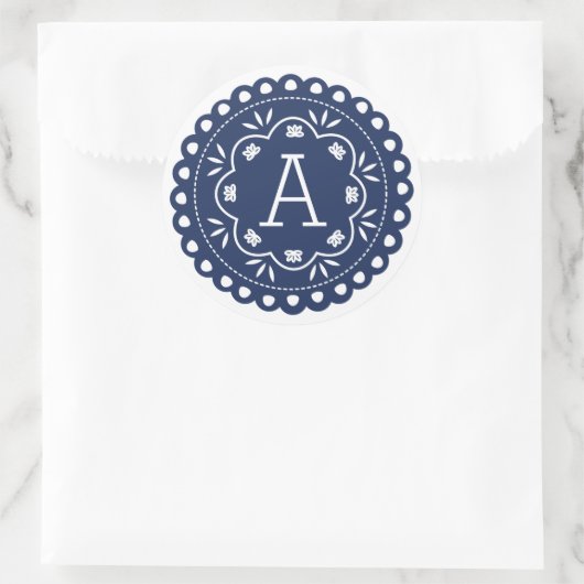 Papel Picado Monogram Stickers - Navy (Tas)