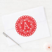 Papel Picado Monogram Stickers - Rood (Envelop)