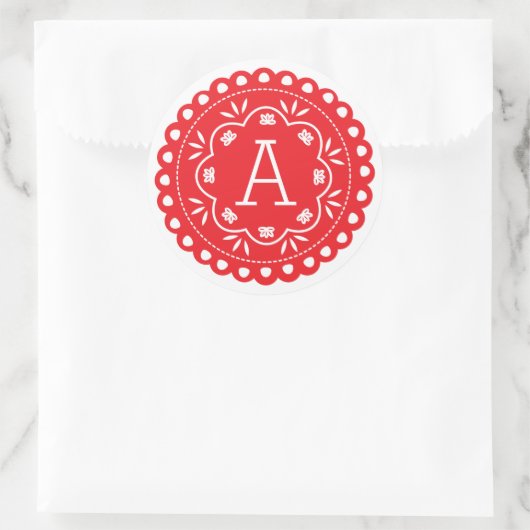 Papel Picado Monogram Stickers - Rood (Tas)