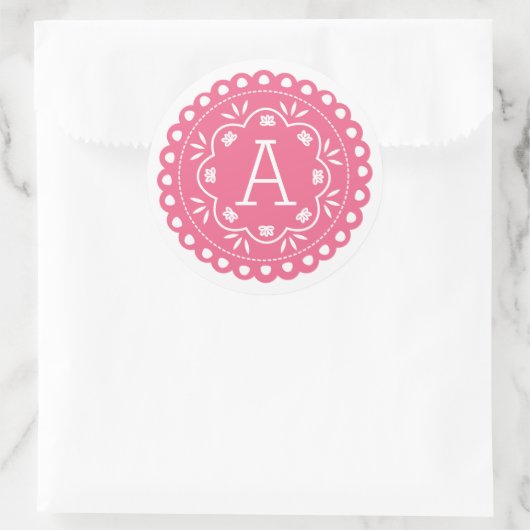 Papel Picado Monogram Stickers - Roze (Tas)