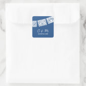 Papel Picado Navy Blauw | Bruiloft gunst Sticker (Tas)