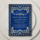 Papel Picado Navy Wedding Kaart
