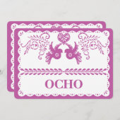 Papel Picado Ocho Eight Tafelnummer Goud Fiesta (Voorkant / Achterkant)