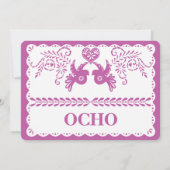 Papel Picado Ocho Eight Tafelnummer Goud Fiesta (Achterkant)