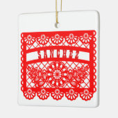 Papel Picado op maat Keramisch Ornament (Links)