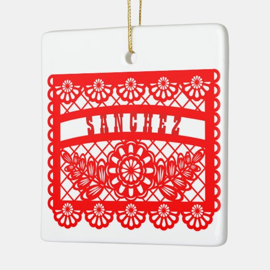 Papel Picado op maat Keramisch Ornament (Links)