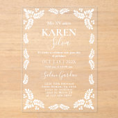 Papel Picado Quinceanera Acryl Uitnodigingen (Voorkant)