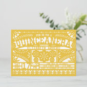 Papel Picado Quinceañera Uitnodiging (Staand voorkant)