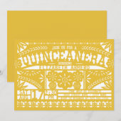 Papel Picado Quinceañera Uitnodiging (Voorkant / Achterkant)