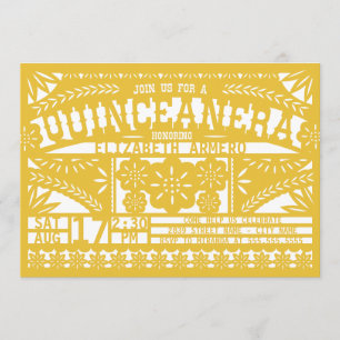 Papel Picado Quinceañera Uitnodiging