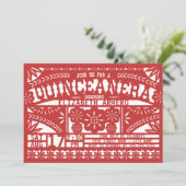 Papel Picado Quinceañera Uitnodiging (Staand voorkant)