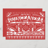 Papel Picado Quinceañera Uitnodiging (Voorkant / Achterkant)