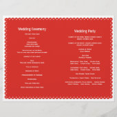 Papel Picado red bruiloft fista vouwd programma (Achterkant)