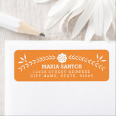 Papel Picado Retouradreslabels - Sinaasappel Etiket (Insitu)