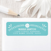 Papel Picado Return-adreslabels - blauw Etiket (Insitu)