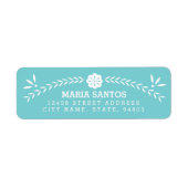 Papel Picado Return-adreslabels - blauw Etiket (Voorkant)