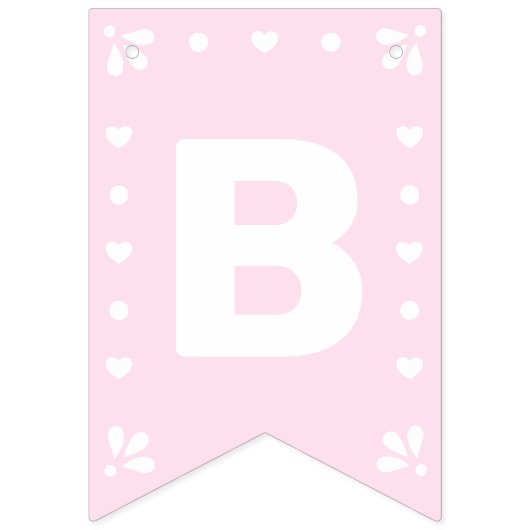 Papel Picado Roze Baby shower Bunting Flags Vlaggetjes (Derde vlag)