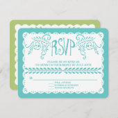 Papel Picado RSVP Aqua Limoen Fiesta Wedding Banne (Voorkant / Achterkant)