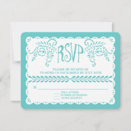 Papel Picado RSVP Aqua Limoen Fiesta Wedding Banne Kaartje