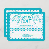 Papel Picado RSVP Blue Pool Fiesta Wedding Banner (Voorkant / Achterkant)