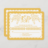 Papel Picado RSVP Gold Fiesta Wedding Banner (Voorkant / Achterkant)