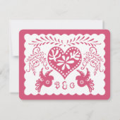 Papel Picado RSVP Hot Pink Fiesta Bruiloft Banner (Achterkant)