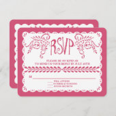 Papel Picado RSVP Hot Pink Fiesta Bruiloft Banner (Voorkant / Achterkant)