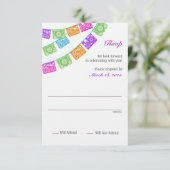 Papel Picado Rsvp Multicolor Kaartje (Staand voorkant)