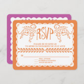 Papel Picado RSVP Oranje Fiesta Wedding Banner (Voorkant / Achterkant)