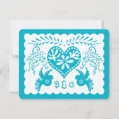 Papel Picado RSVP Roze Blue Fiesta Wedding Banner (Achterkant)