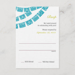 Papel Picado RSVP Trouwen Kaartje