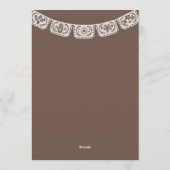Papel Picado Rustic Brown & White Wedding  Kaart (Achterkant)