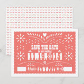 Papel Picado Save the Date Huwelijksaankondiging Kaart (Voorkant / Achterkant)