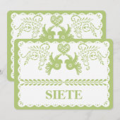 Papel Picado Siete Seven Tafelnummer Goud Fiesta (Voorkant / Achterkant)