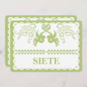 Papel Picado Siete Zeven Tafelnummer Goud Feest (Voorkant / Achterkant)