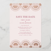 Papel Picado Spaans Mexicaans Bruiloft Save the Da Folie Uitnodiging (Voorkant)