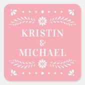 Papel Picado stijl bruiloft Sticker (Voorkant)