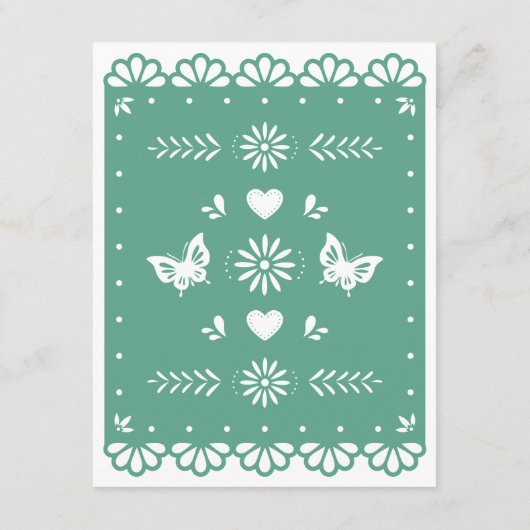 Papel Picado Stijl Details Behuizing Kaart (Achterkant)