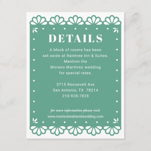 Papel Picado Stijl Details Behuizing Kaart (Voorkant)