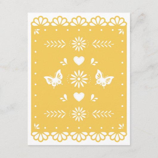 Papel Picado Stijl Details Behuizing Kaart (Achterkant)