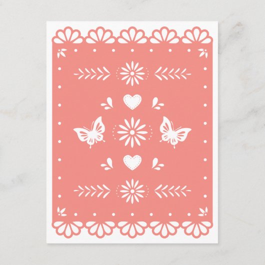 Papel Picado Stijl Details Behuizing Kaart (Achterkant)