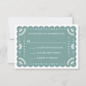 Papel Picado Stijl Mexicaanse RSVP-kaart RSVP Kaartje (Voorkant)