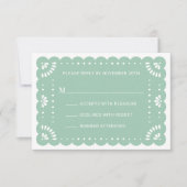 Papel Picado Stijl Mexicaanse RSVP-kaart RSVP Kaartje (Voorkant)