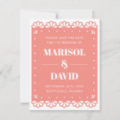 Papel Picado stijl Save the Date Kaart (Voorkant)